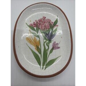 Terracotta Clay Tray EMERSON CREEK POTTERY  Floral Flowers Bedford Virginia VA